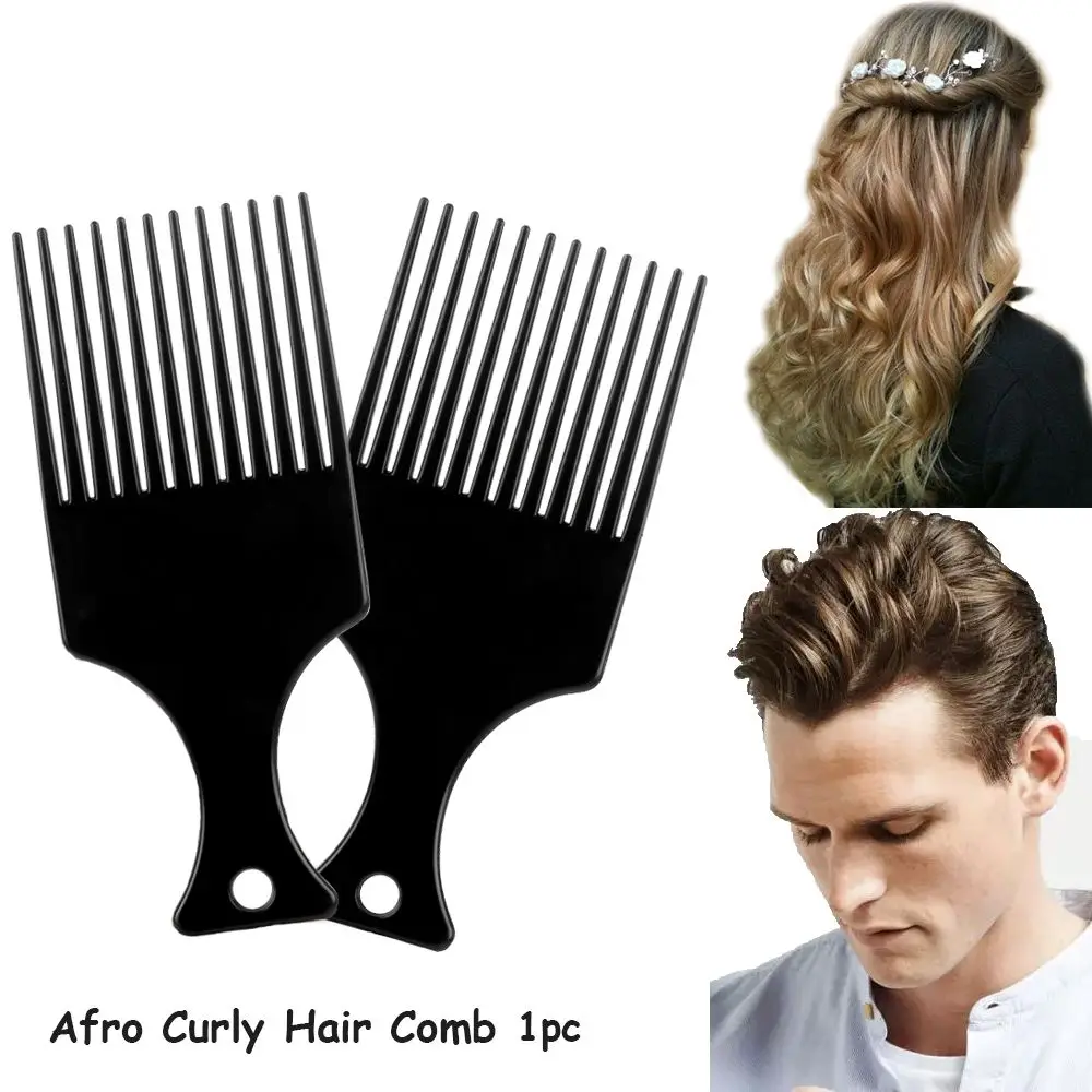 

Hot Long Tooth Black Plastic Hairdressing Curly Hair Brush Afro Comb Salon