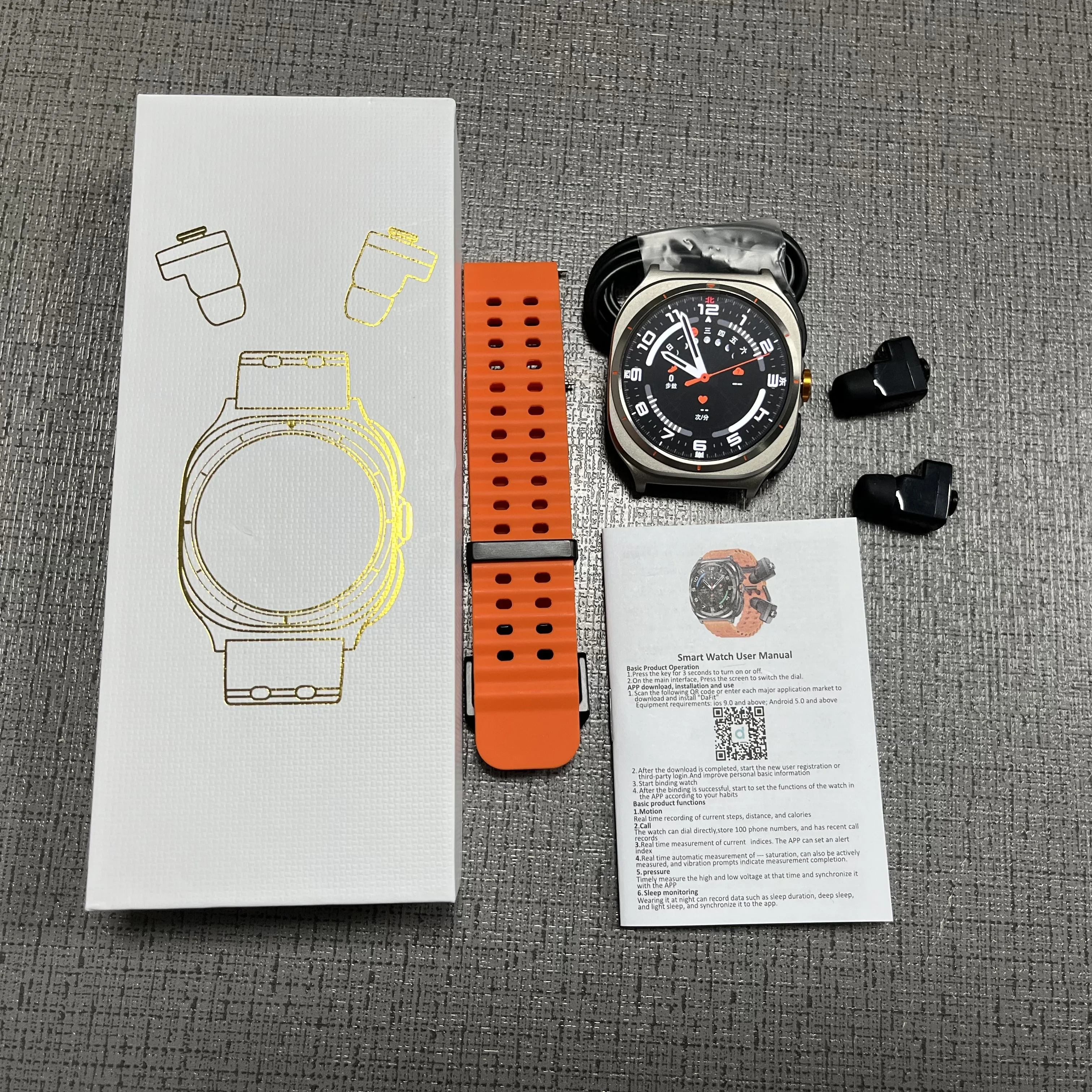 Фото ZORDAI 2in1 SmartWatch Наушники GT98 Беспроводная гарнитура Bluetooth Вызов Музыка Спортивные часы Фитнес-трекер Z7 ultra Watch 7 Обновлено №3