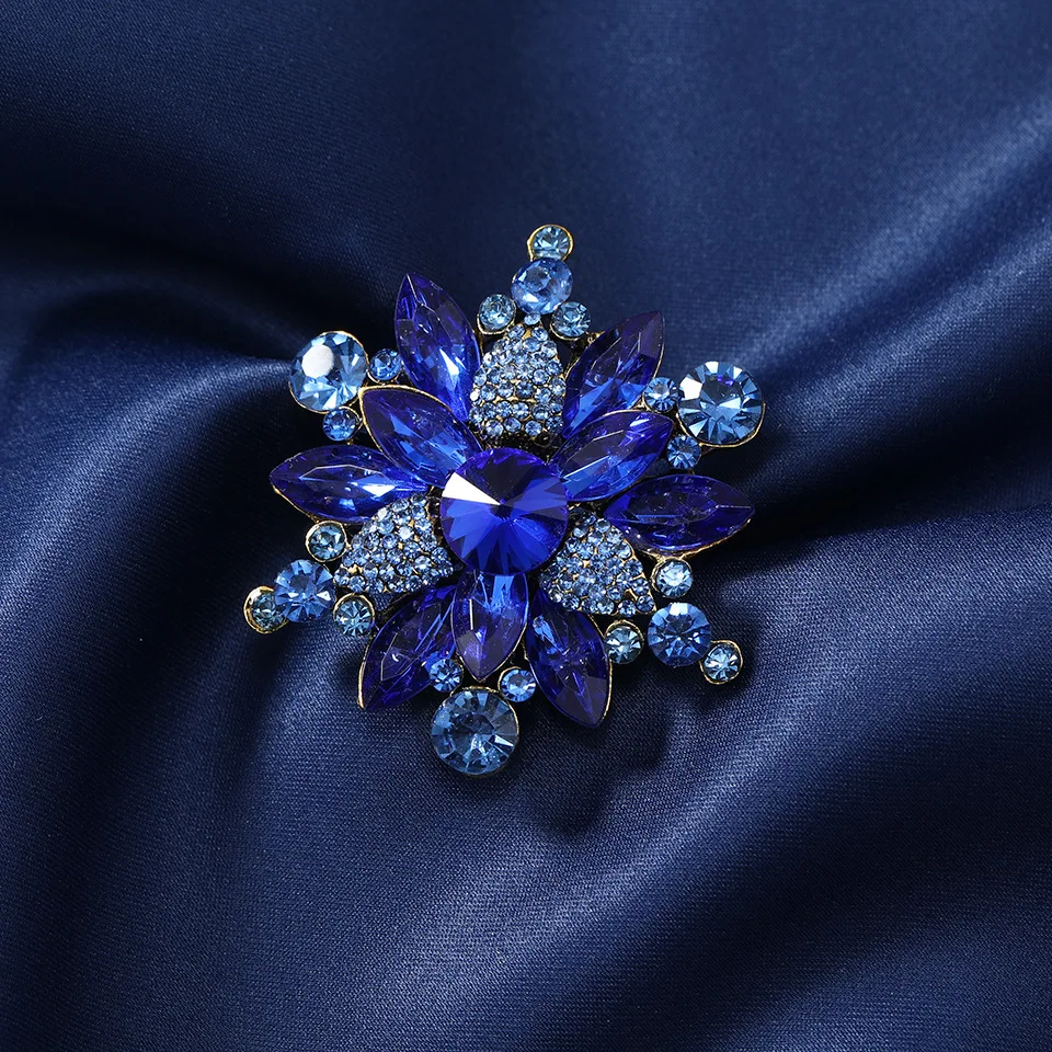 Новая Винтажная модная Геометрическая Великолепная Цветочная стеклянная брошь