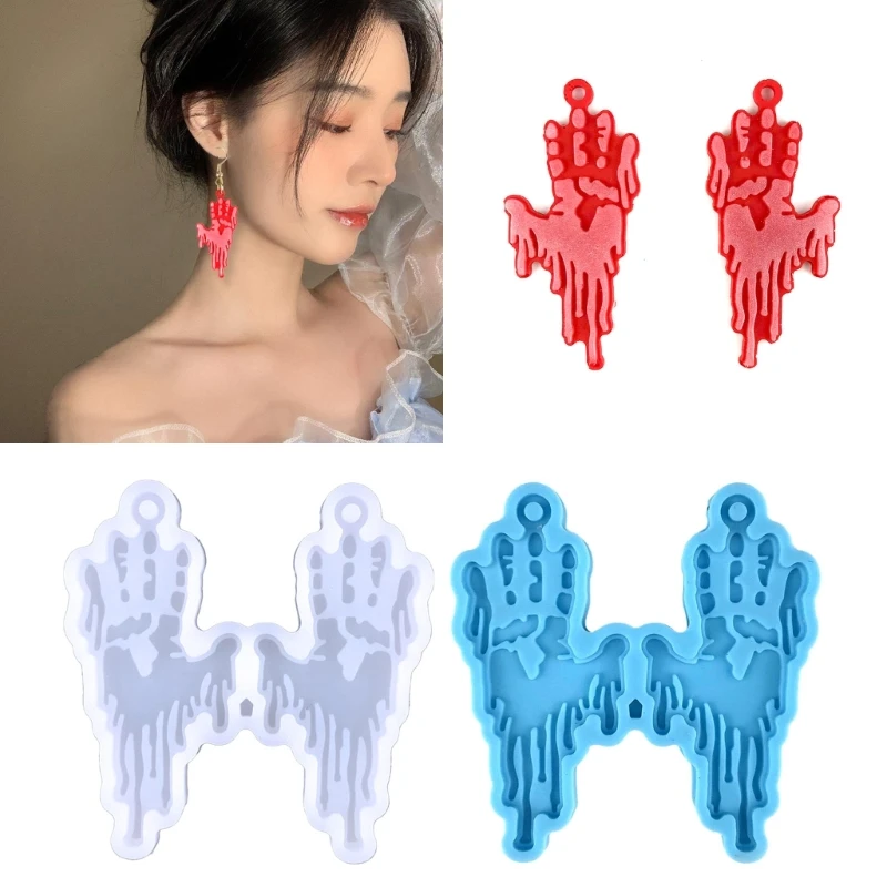 

XXFD Хэллоуин кровавая зернистая комбинация, форма для сережек, зернистая смола, литье, подвеска, форма для рукоделия