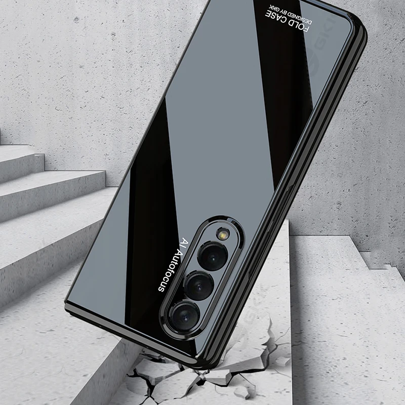 Suitable for Samsung zfold3 foldable phone case flip cover UV glossy case film integrated anti drop phone protective case