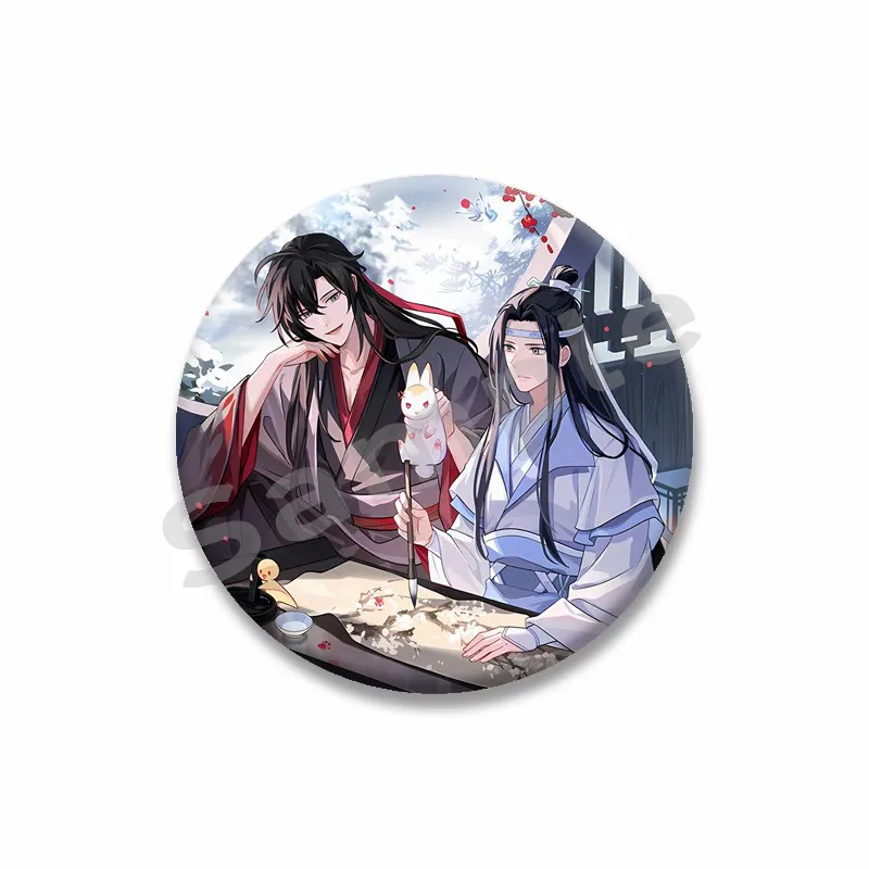 Фото Mo Dao Zu Shi милый значок аниме Lan Wangji Wei Wuxian Icons круглая брошь мультфильм косплей мягкие кнопки булавки ювелирные аксессуары №4