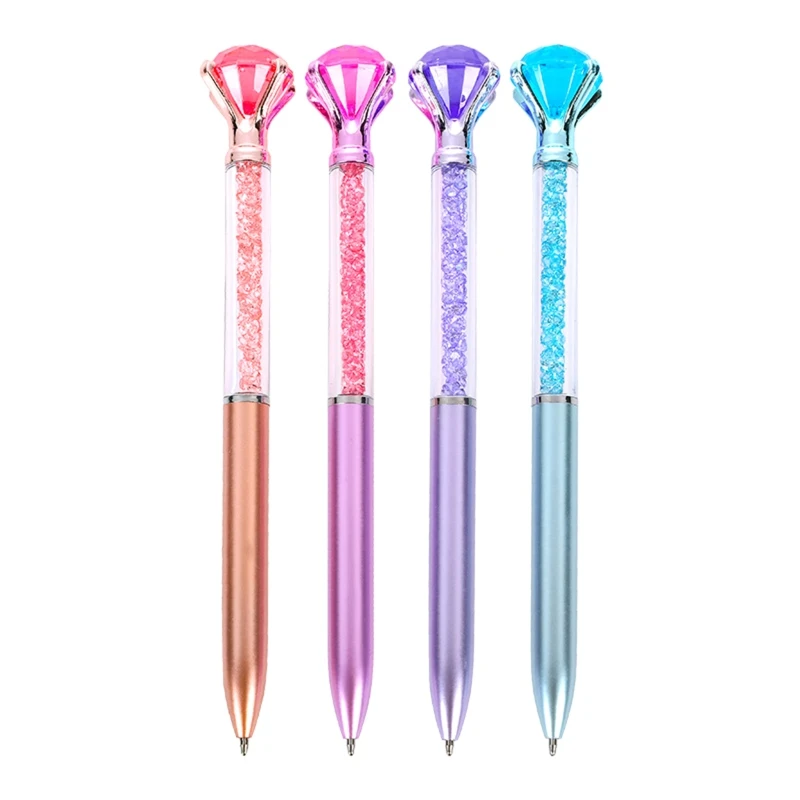 

Portable Ballpoint Pen 16.8cm Advertising Gift Pen Creative Crystal Diamond Pen for School Office 1pc Student Stationery