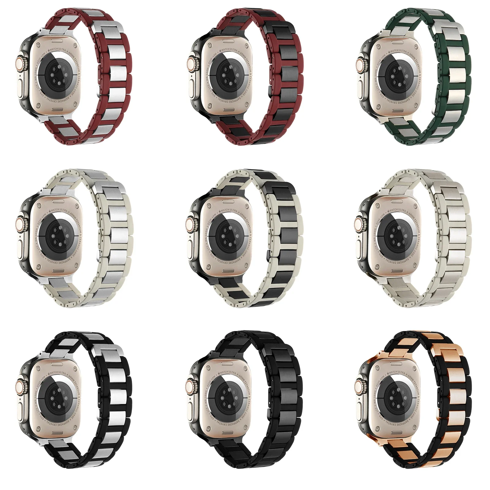 Ремешок стальной магнитный для HK8 Pro Max резиновый браслет наручных часов HK9 ultra2 44