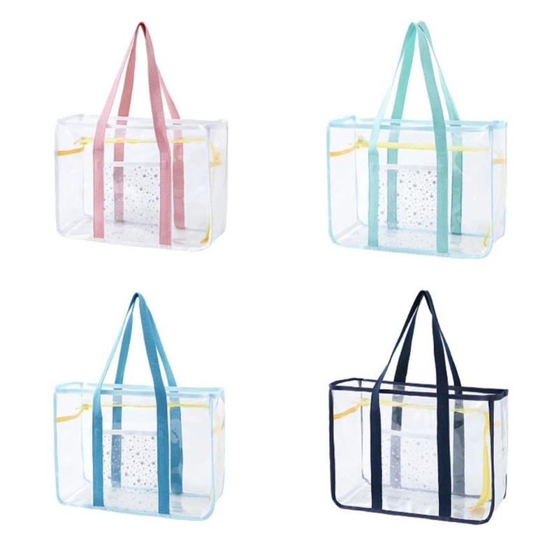 

2023 New Transparent Shoulder Bag for Womens Summer Beach-Bag Female Tote Bag Large Capacity Handbags PVC Top Handle Travel Bag