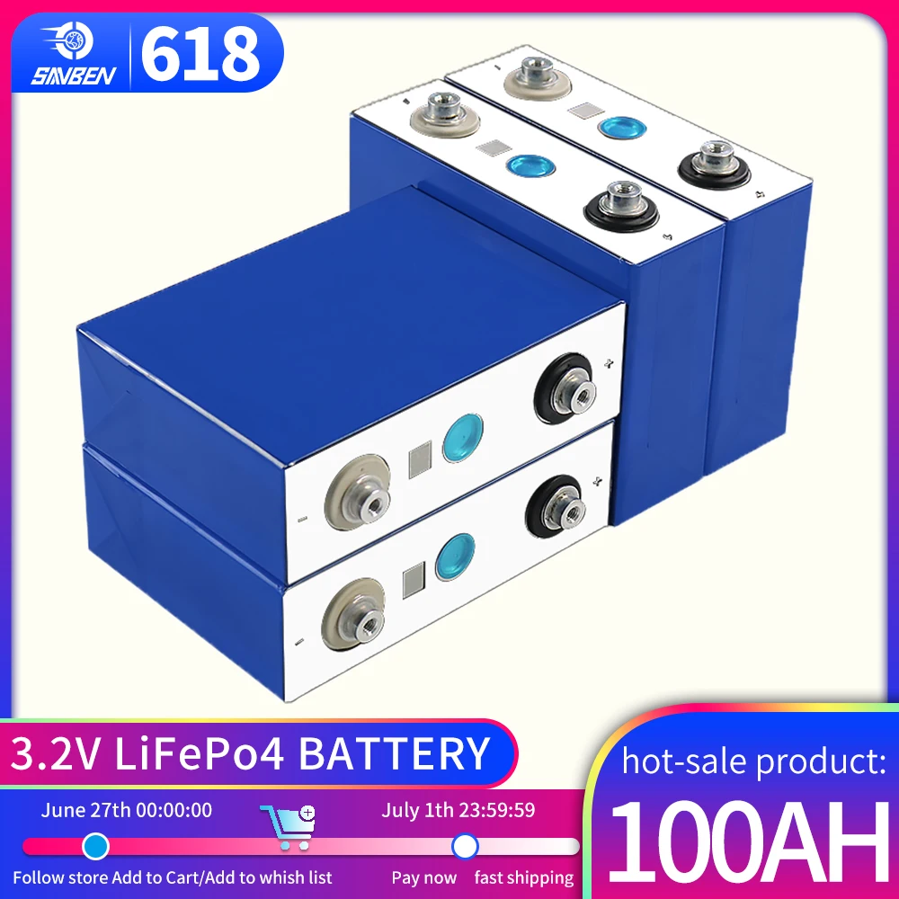 

Аккумуляторная литий-железо-фосфатная солнечная батарея класса LifePO4 3,2 В Ач для Гольф-мобилей, вилочных погрузчиков, электромобилей, лодок, ...