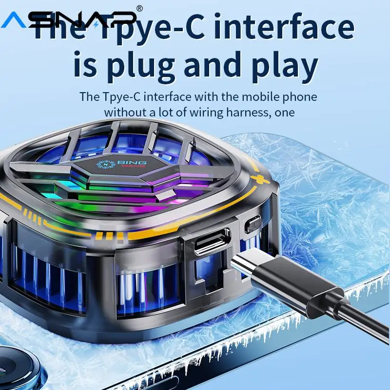 ASNAP кулер для телефона магнитный полупроводниковый радиатор с зажимом на спине RGB