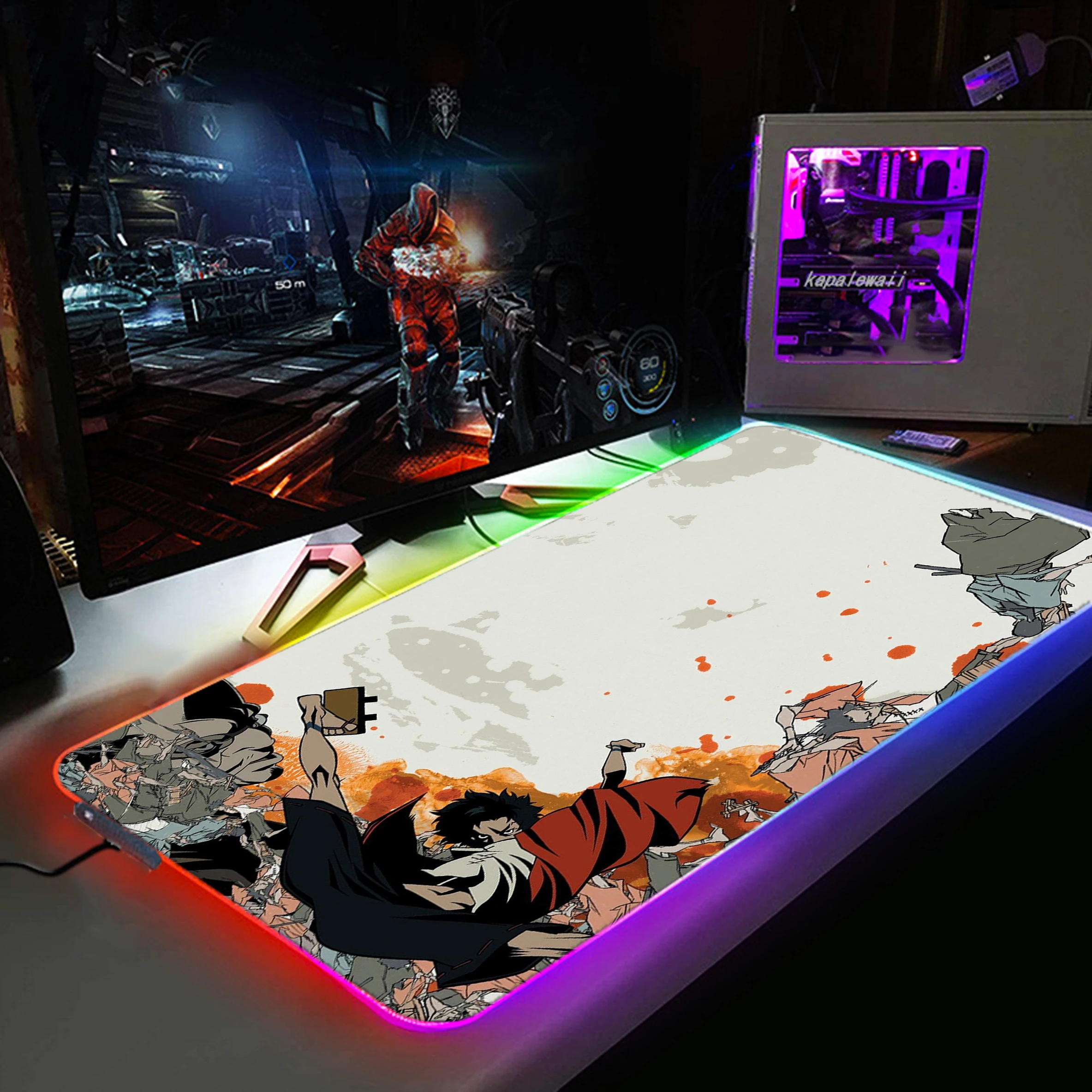 

RGB Mouse Pad Large XXL 900x400mm Gamer PC Gaming Accessories Computer Carpet Keyboard Desk Mat Pads CS GO Gaming Samurai Style