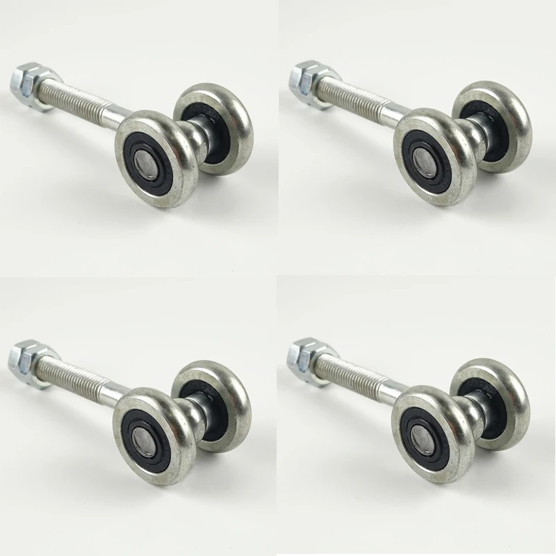 

4PCS Heavy Sliding Door Rollers Industrial Orbital M12 Screw Dual Bearing Wheels Assembly Line Hanging Pulleys Loading 100KG/PCS