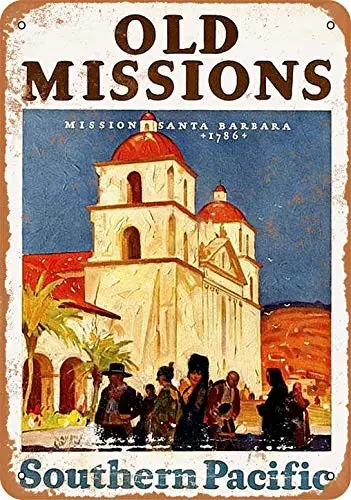 1932 Южная Тихоокеанская железная дорога в Барбару винтажный металлический знак