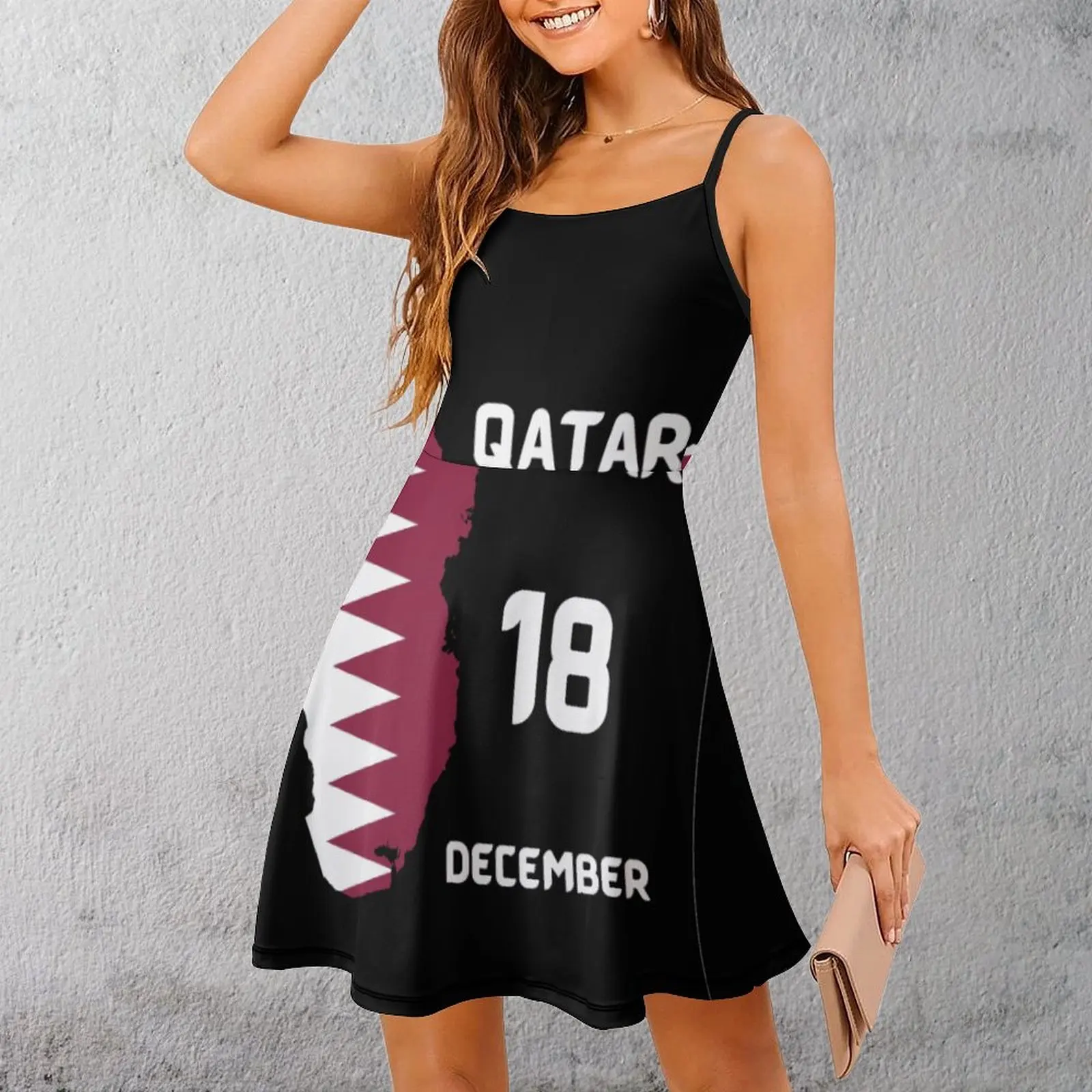 Экзотическое Катар 18 декабря женское платье на бретельках забавная Клубная