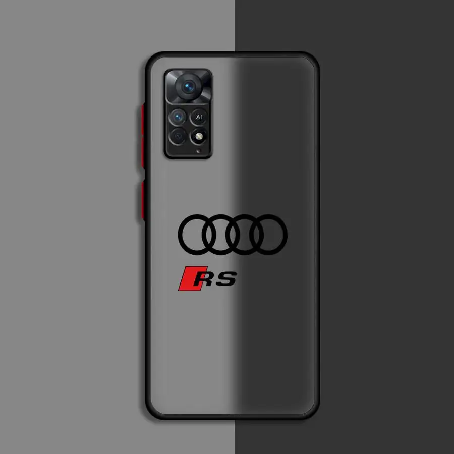 A-Audi RS Sport Car Phone Case for Xiaomi Redmi 13C 12 10C 12C 5G 9 10 9A 9T A1 A2 9C Plus K40 Pro Shockproof Matte Cover Cases