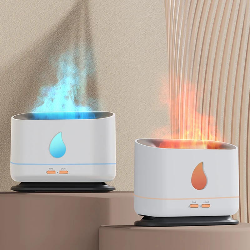 

200ML USB Essential Oil Diffuser Simulation Flame Ultrasonic Humidifier Home Office Air Freshener Fragrance Sooth Sleep Atomizer