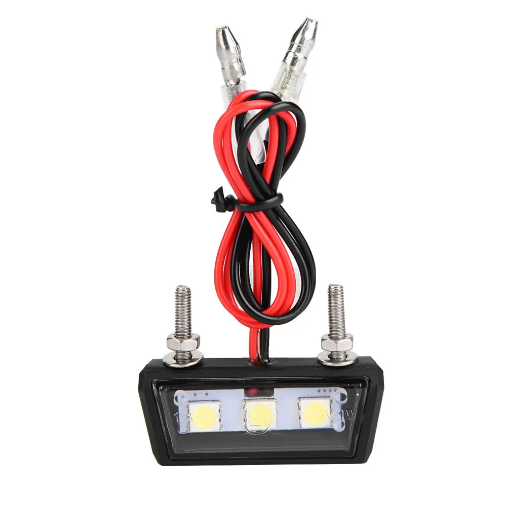 

12V Universal Motorcycle License Plate White LED Light Waterproof