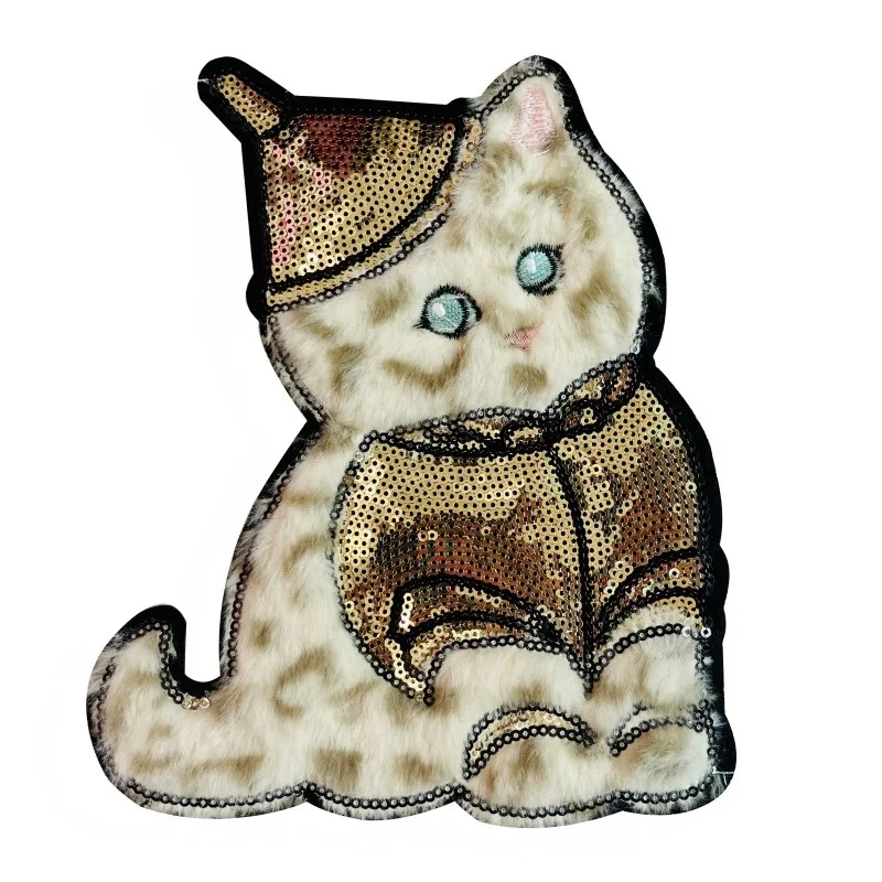 5PCS rown Fox Flower Cat Felt Patch Animal Applique Garment Parches Para La Ropa Sew On Sequin Patches Clothing Accessories - купить по