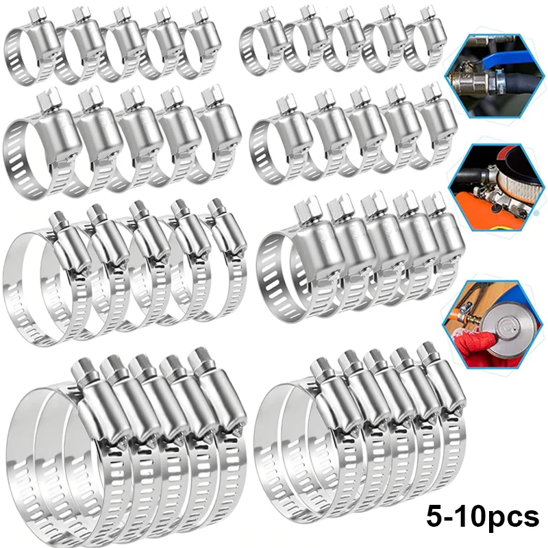 

5-10 шт., зажим для шланга из нержавеющей стали, 8-152 мм
