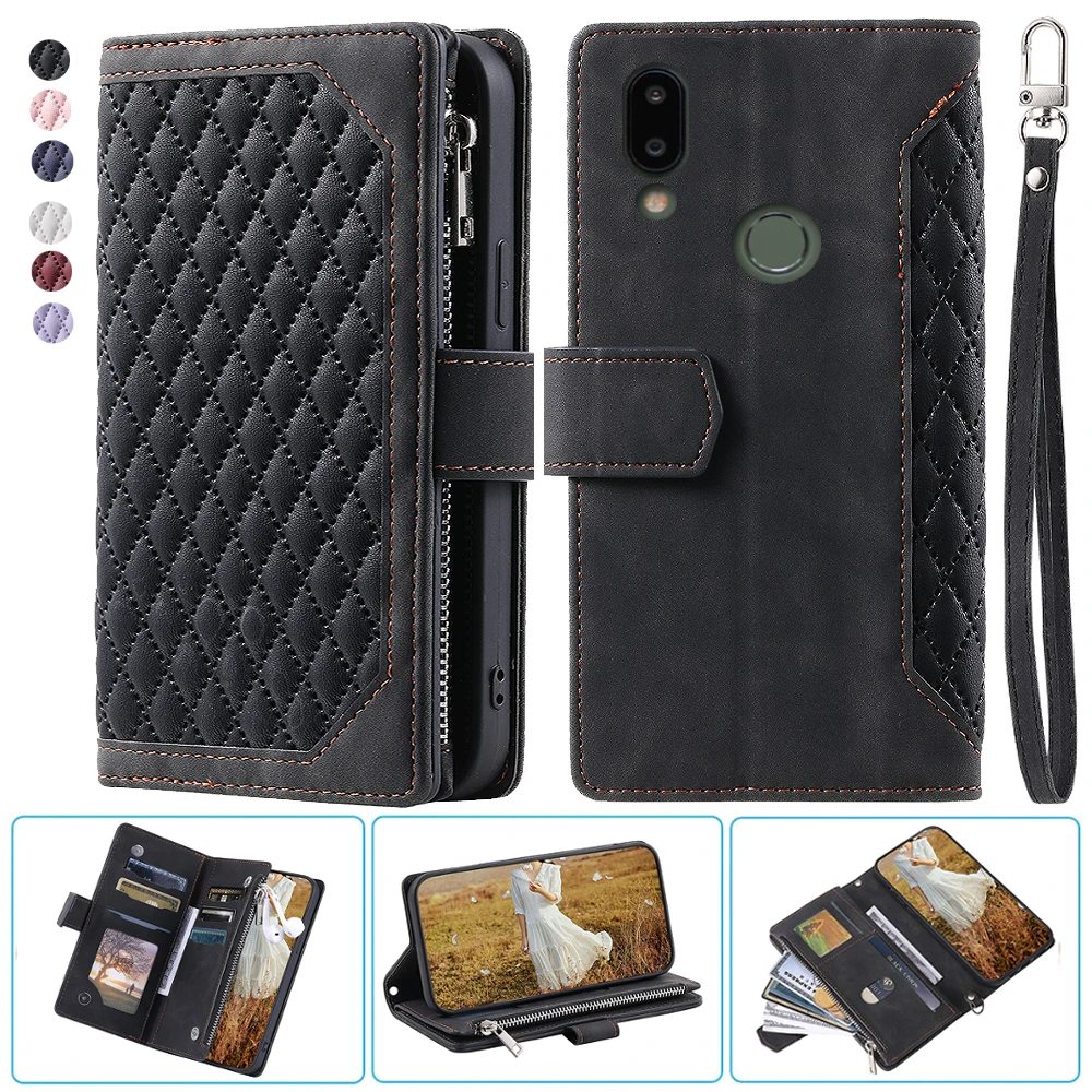 

Модный маленький бумажник на молнии для Umidigi A3S, кожаный чехол, флип-чехол, чехол с несколькими отделениями для карт, чехол-книжка с ремешком на запястье