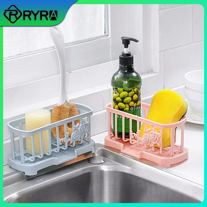 

Tray Stand Storage Rack Multi-function Washing Sponge Storage New Detachable Drainage Shelf Gadget For Home No Drilling