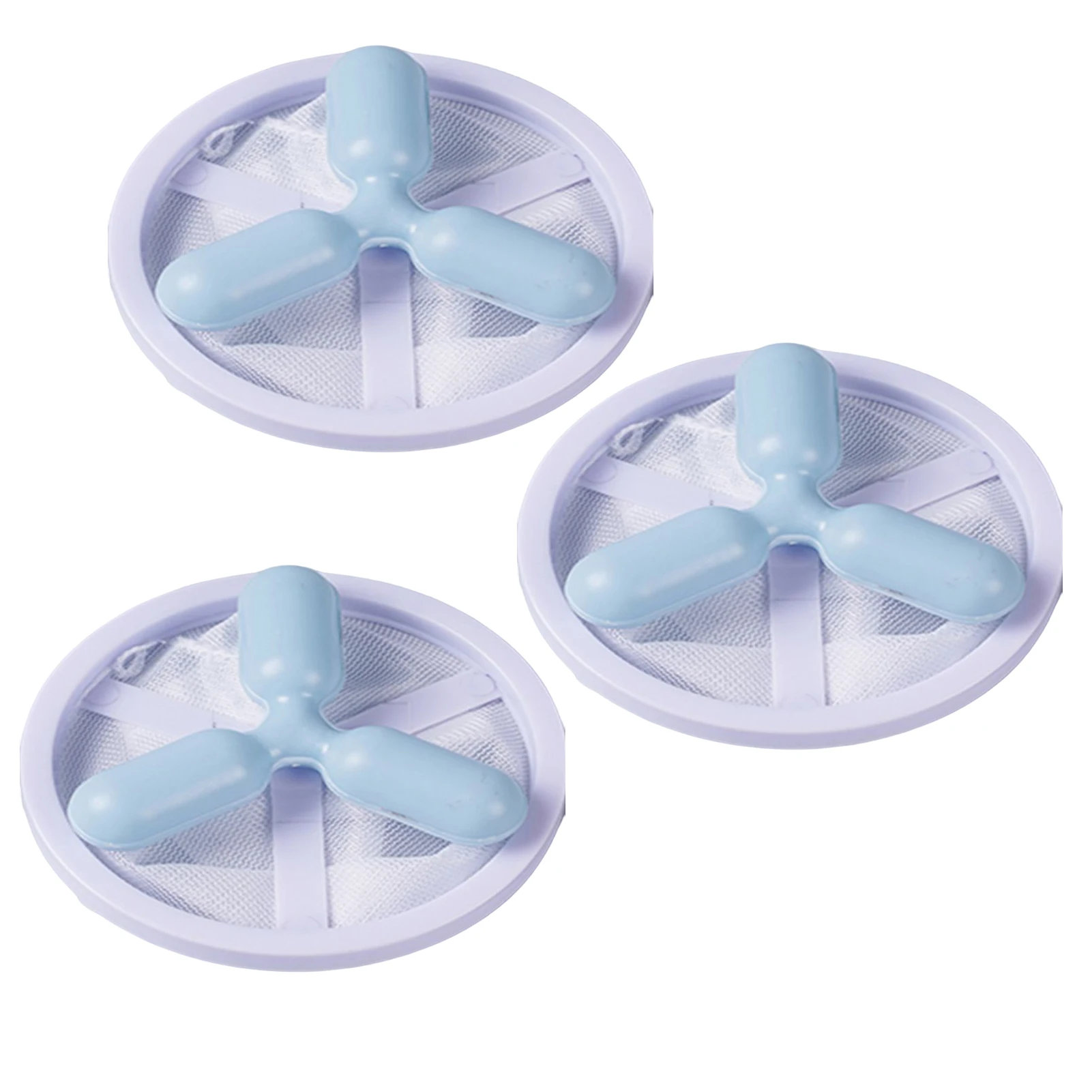 

3pcs Blue Catcher Laundry Sticky Washing Machine Filter Bag Durable Clothes Cleaning Floating Mesh Hair Removal Pet Reusable