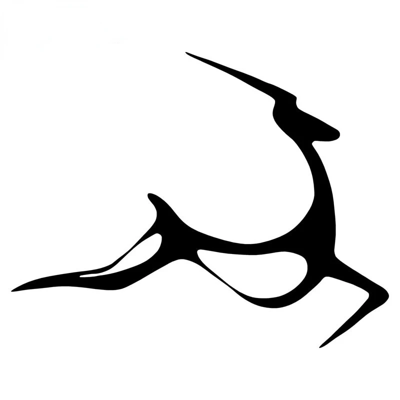 

JP personalized car decal for art jumping gazelle fansy car shape black / silver waterproof Vinyl Sticker 14.2 * 11.3cm