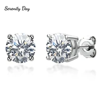 serenity day 0 51 carat d color moissanite stud earrings for women 18k gold color 100 925 sterling silver wedding fine jewelry
