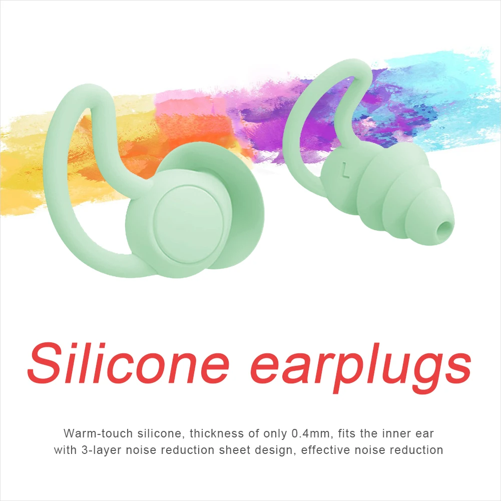 

Silicone Ear Plugs Sound Insulation Ear Protection Anti Noise Sleeping Earplugs