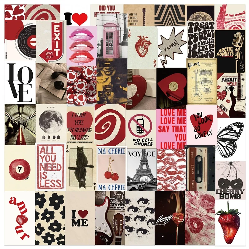 10/30/50 шт. Kawaii корейские липкие наклейки из ПВХ для девочек, эстетические детские канцелярские принадлежности, украшения «сделай сам», школьные принадлежности для скрапбукинга