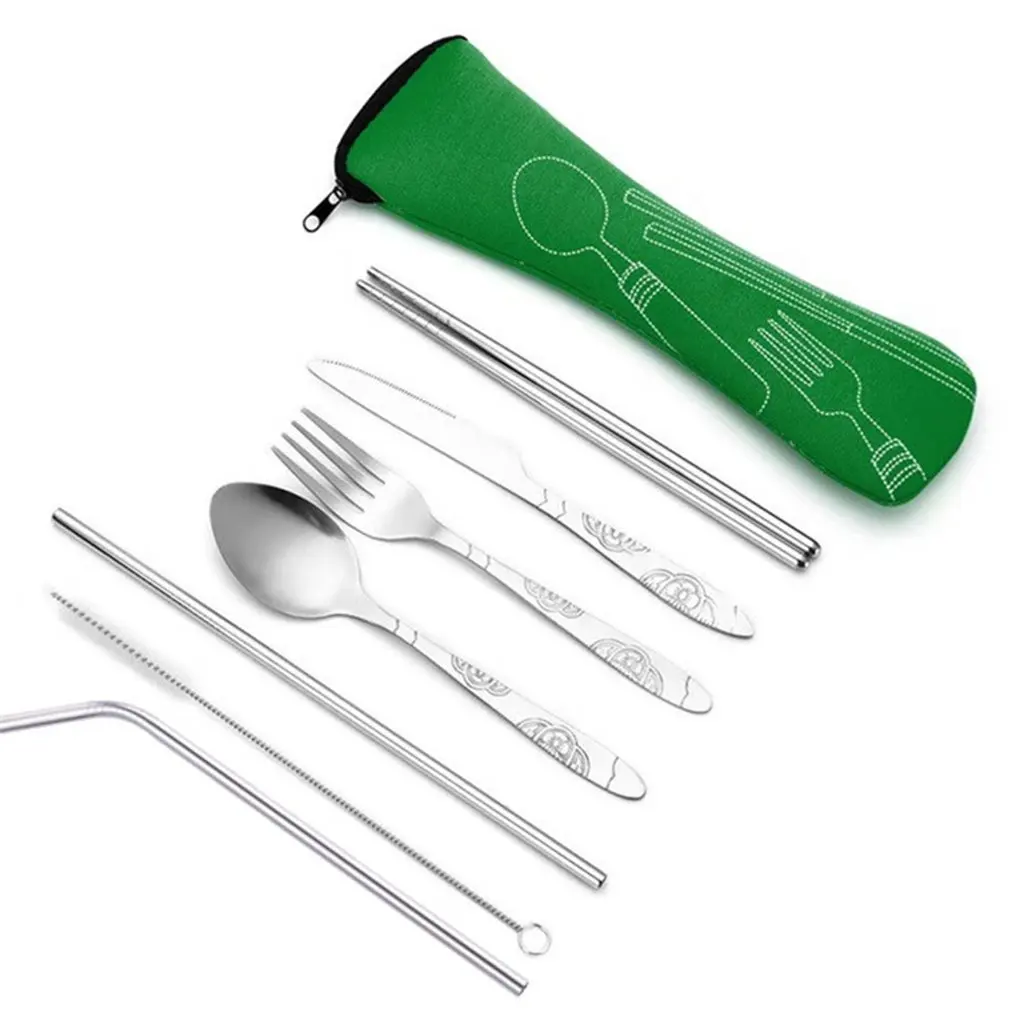 

7-Piece Set Durable Knifes Fork Spoon Stainless Steel Cutlery For Home Hotel Festival Party Cutlery Set Tableware