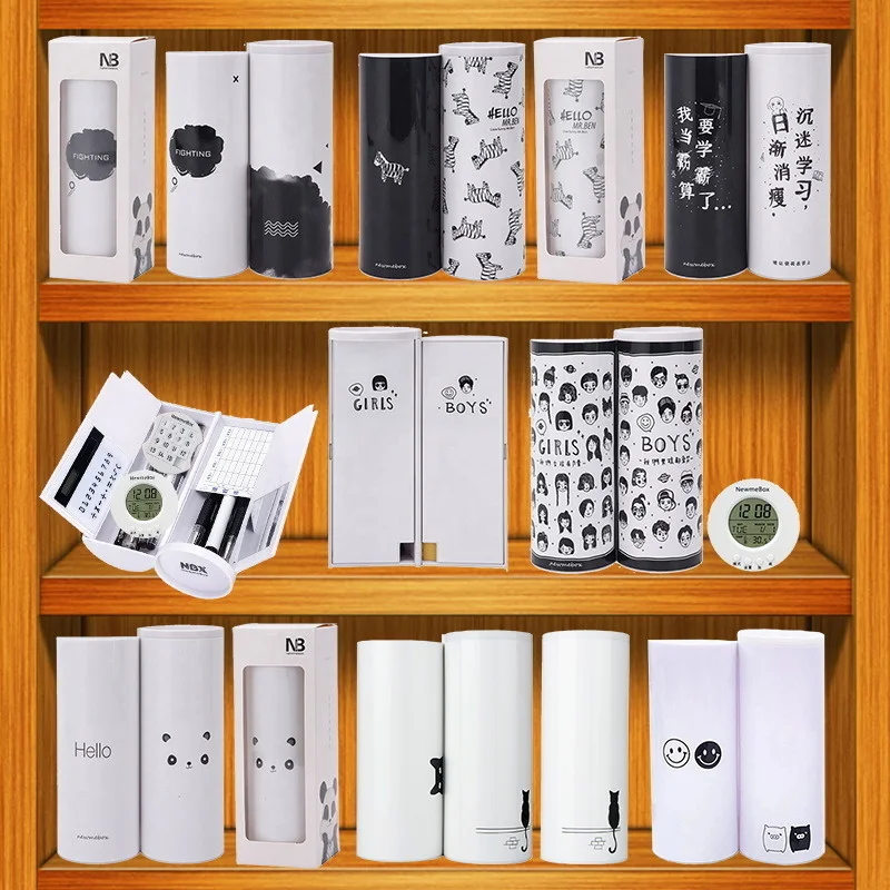 

Multifunctional Pencil Box Large Capacity Pencil Cases pen box with Mirror Calculator for office School Stationery