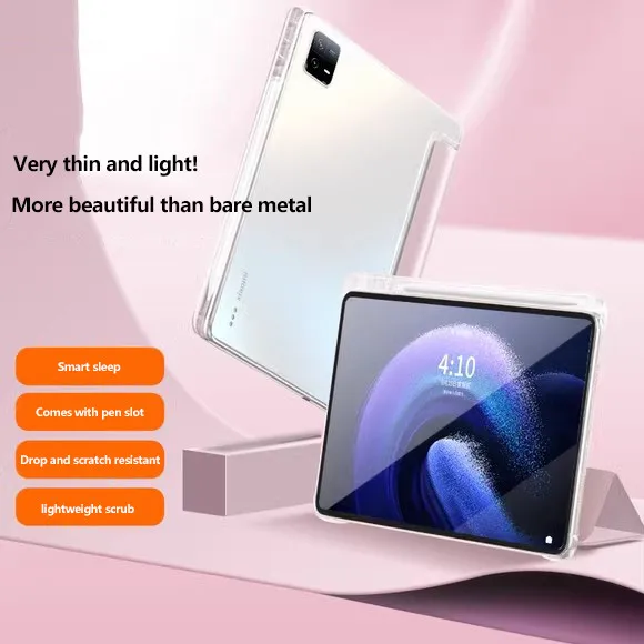Transprent Pen Slot Case For Xiaomi Pad 7 Pro 11.2 2024 5 6 6S Poco Pad12.1 5G 12.1 Redmi SE 8.7 11 Pad10.61 Pro12.1