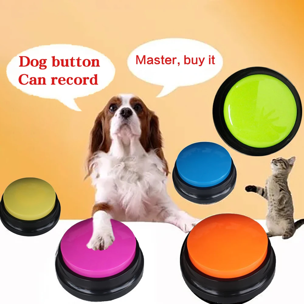 

Recordable Pet Toy Talking Button Interactive Toy Phonograph Answer Buzzers Portable Recording Sound Button Party Noise Makers