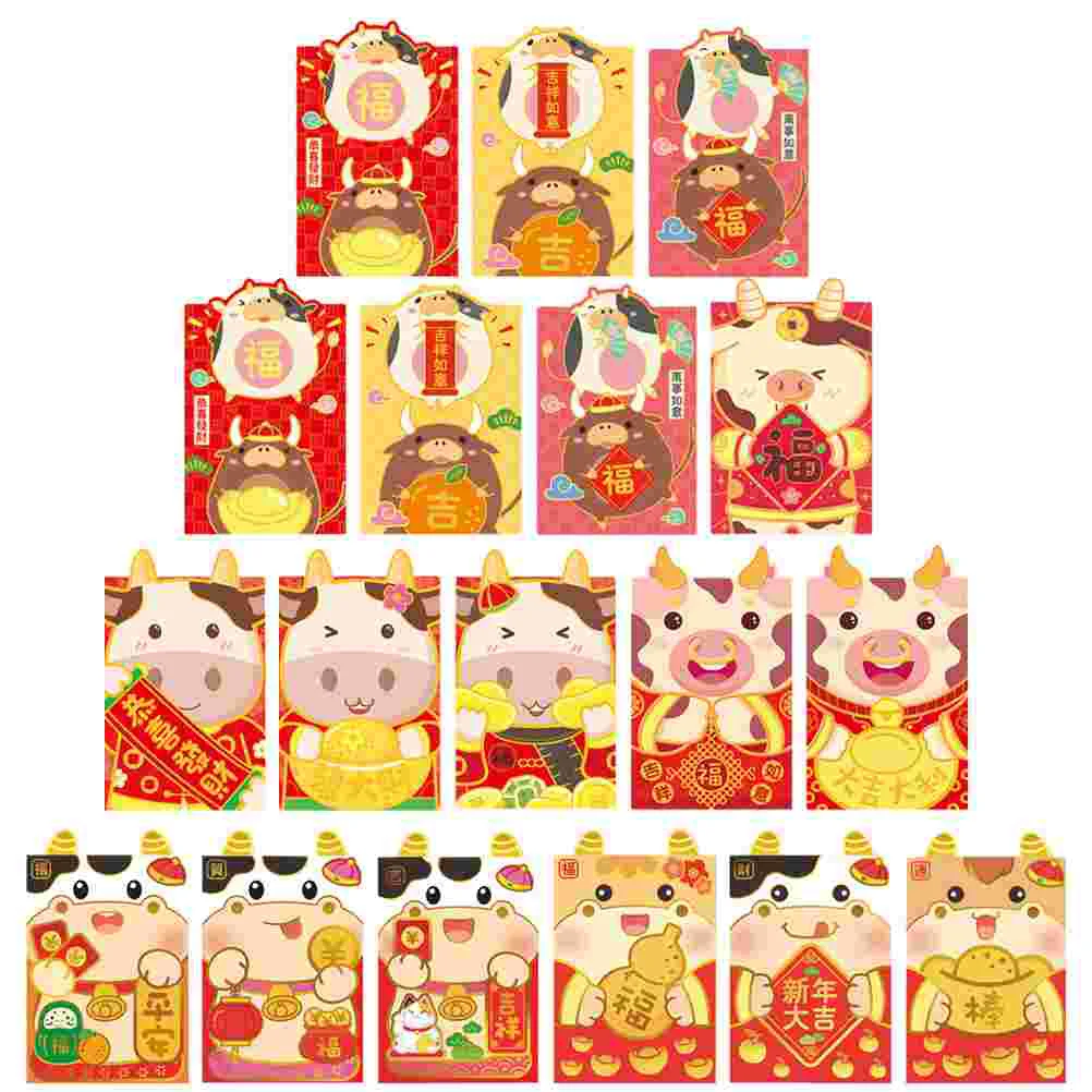 

Red Chinese Money Year Envelope Packet Spring Cattle Pouches Gift Gifts Pouch Cartoon Envelopes Bao Hong Lucky New Packets