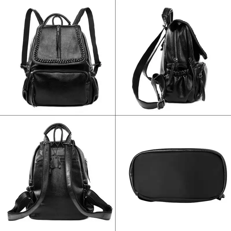 

IN 1 Convertible Leather Backpack for Women Travel School Work Bag Casual Shoulder Bag Daypack for Girls