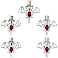 10pcs popular bat charm bead cage locket aromatherapy diffuser pendant necklace keychain for women man gift jewelry making bulk