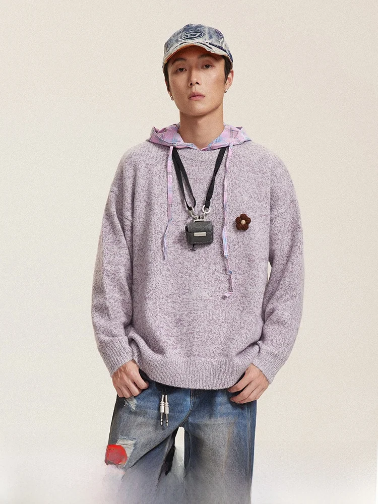 [Одна скидка] Официальный свитер с круглым вырезом и вышивкой Cieteaser прямой пух