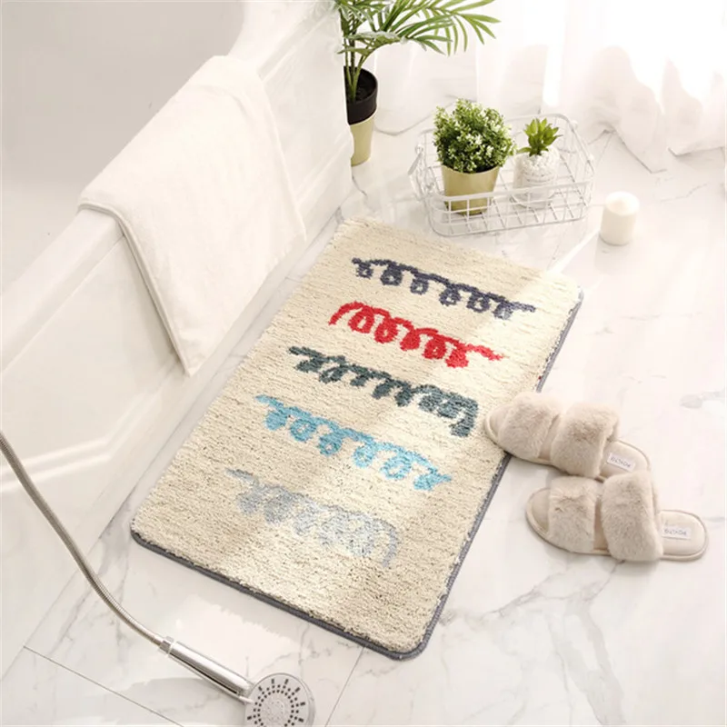 

New fashion Bathroom Non-Slip Floor Mat Household Door Kitchen Absorbent Door Mat Shower Anti-slip Bath Mat Toilet Floor Decor