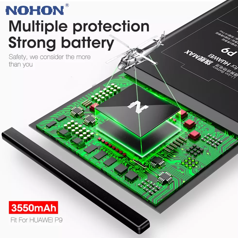 

NEW2023 Original NOHON Mobile Phone Battery For Huawei P9 P10 P20 Lite 8 9 Mate 20 Pro 7C 7A P Smart 3 3e GR3 2017 V9 View 10