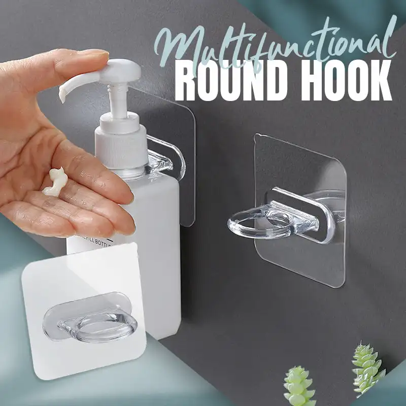 

Multifunctional Bathroom Rack Wall-mounted Punch-free Rack Shower Bottle Holder Kitchen Storage Hook Bathroom Towel Holder Rack