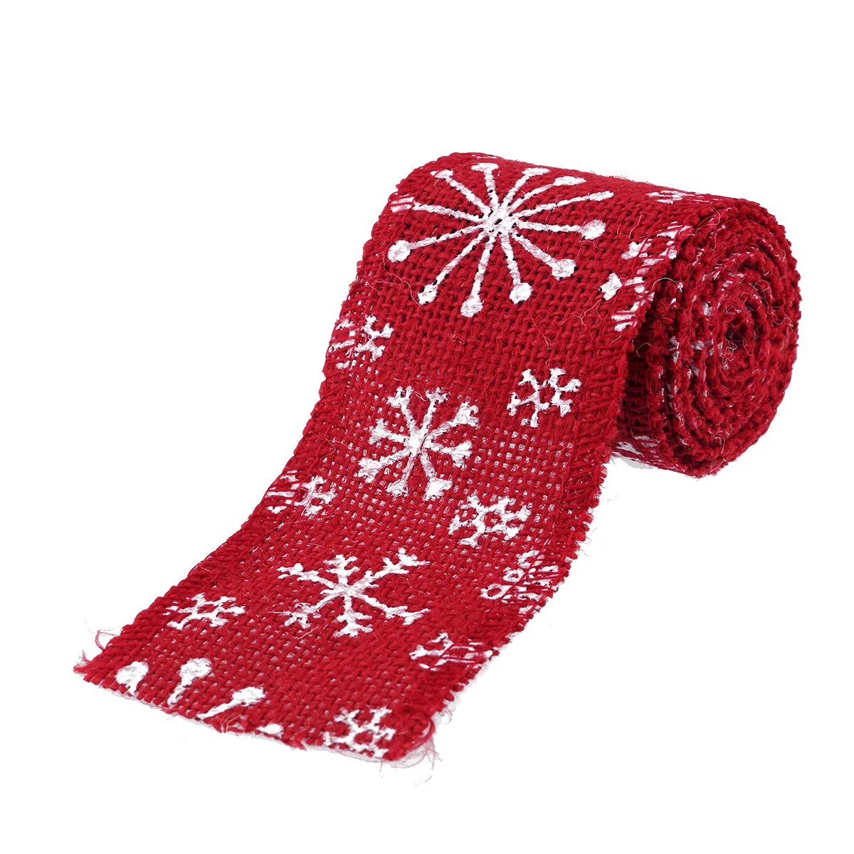 

Ribbon Burlap Christmas Craft Snowflake Wireddecoration Home Treewide Ribbons Fabric Wrapping Gift Inchlace Holiday Crafts Red