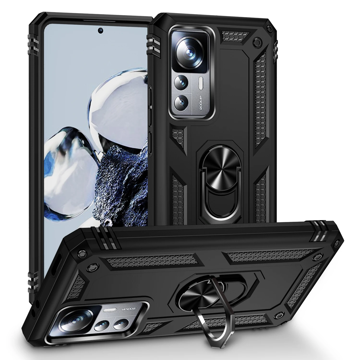 

Luxury Case for Xiaomi 12T Pro 12TPro Car Magnetic Ring Holder Shockproof Hard Phone Cover Xiaomi12TPRO Redmi K50 Ultra K50Ultra