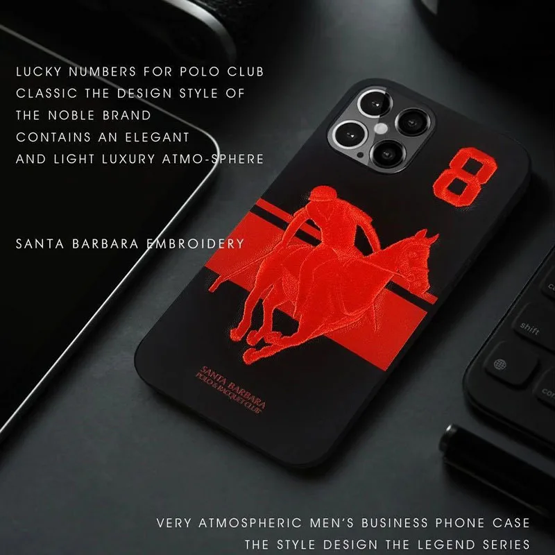 

Роскошный чехол для телефона POLO с 3D вышивкой для iPhone 12 Pro Max, деловой противоударный полноразмерный чехол-бампер из синтетической кожи