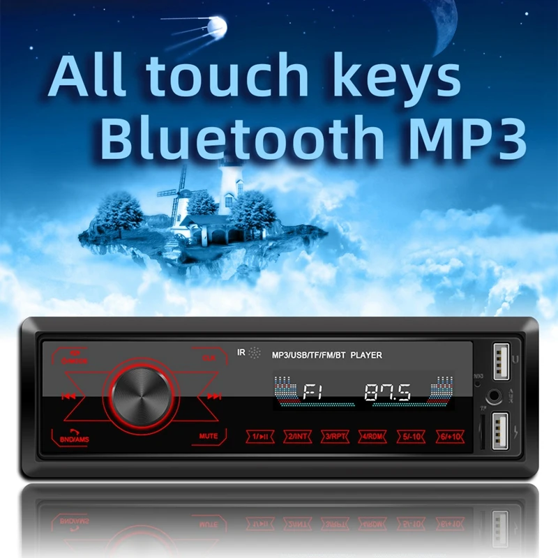 

12V Car Radio 60WX4 Autoradio AUX-IN Bluetooth FM 7 Colors Auto Stereo USB MP3 Multimedia Player For Car ISO Port