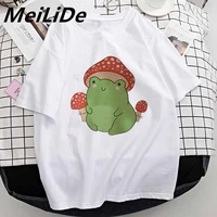 frog mushroom shirt y2k fashion women clothes short sleeve young style female tshirt summer harajuku cute t shirt with mushrooms