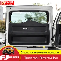 for toyota fj cruiser trunk door protective pad carbon fiber leather tailgate anti kick protective interior modification