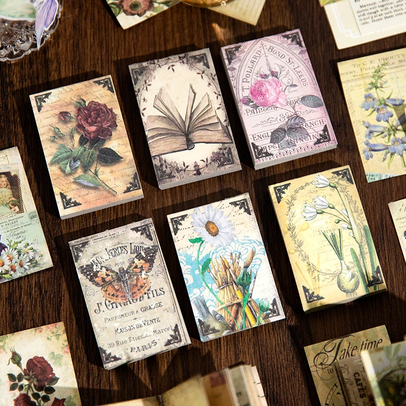 

Yoofun 60 sheets Double-side Printed Vintage Material Paper Creative Flower Natural Plants Decorative Scrapbooking Journaling