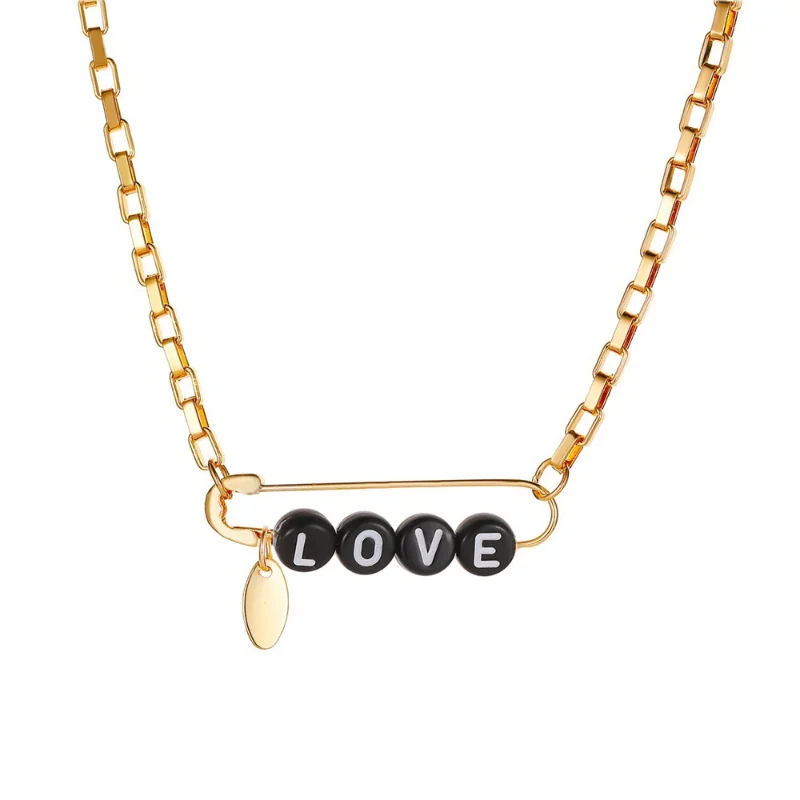 

Fashion Creativity Love Baby Necklace for Women English Letters Chokers Sweater Chain for Lovers Trendy Jewelry Accessories Gift