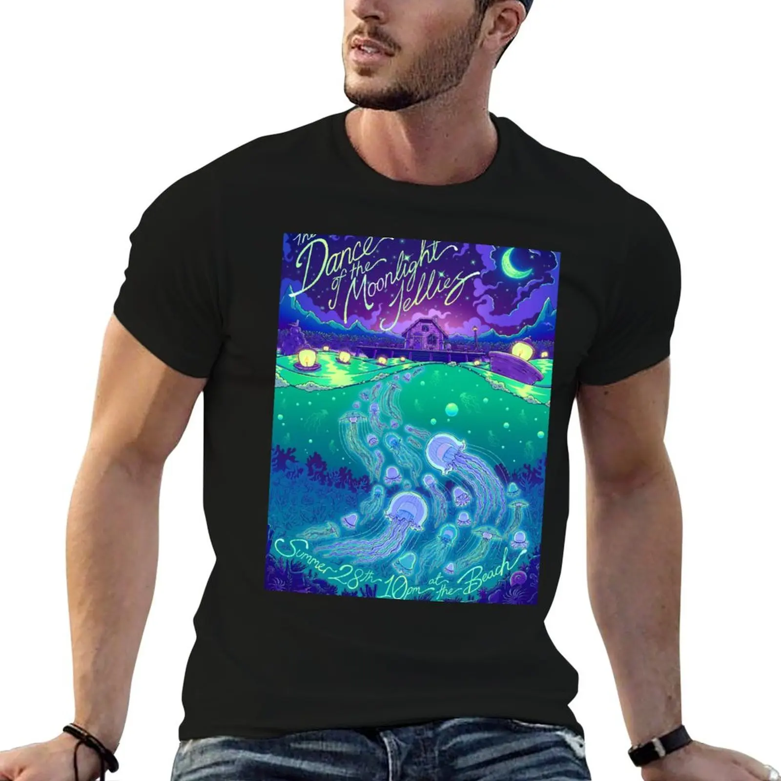 Фото Футболка Stardew Valley Dance of the Moonlight Jellies, мужская хлопковая футболка, 100% хлопок, мужская футболка из 100% хлопка №1