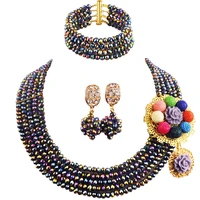 multicolor plated fashion jewelry set costume necklace african beads jewelry set for women