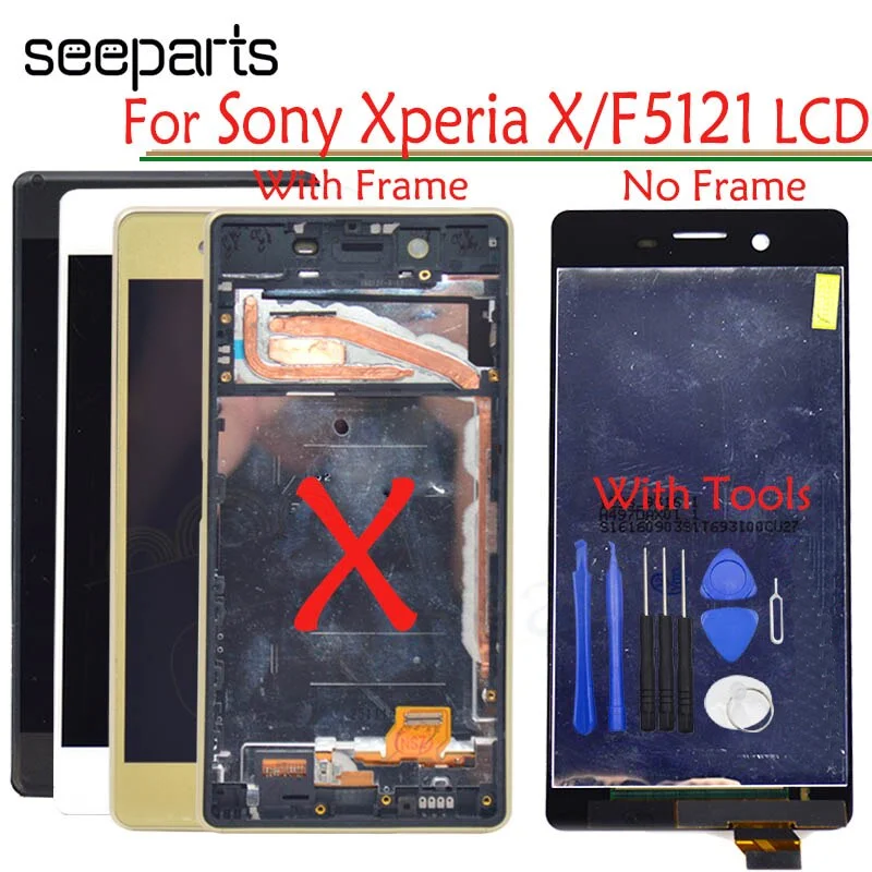 Для Sony Xperia X ЖК-дисплей сенсорный экран дигитайзер в сборе F5122 дисплей запасные части для SONY F5121 ЖК-экран Xperia X Для Sony Xperia X ЖК-дисплей сенсорный экран дигитайзер в сборе F5122 дисплей запасные части для SONY F5121 ЖК-экран Xperia X