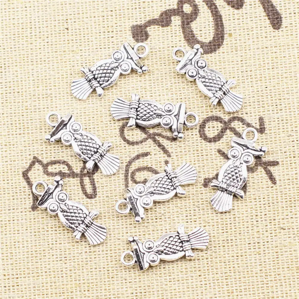 

10pcs Antique Silver Color 9x22mm Owl Charms Handmade Jewerly Diy